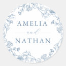 Search for vintage wedding stickers Blue