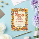 Search for groovy one birthday invitations 70s