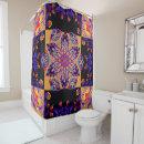 Search for purple and black shower curtains Illustration