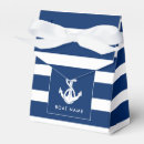 Search for nautical favor boxes Navy blue and white