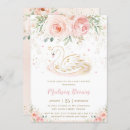 Search for swan baby shower invitations Pink and gold