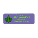Search for fleur de lis return address labels Mardi gras