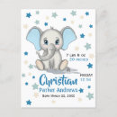 Search for elephant birth announcement cards Baby boy