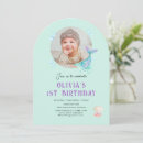 Search for digital mermaid birthday invitations Purple teal