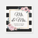 Search for floral wedding napkins Black white