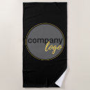 Search for business logo beach towels Black