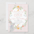 Search for some bunny is turning one invitations Floral