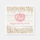 Search for pink pumpkin napkins First birthday