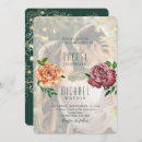 Search for rounded emerald green and gold wedding invitations Floral