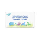 Search for dinosaur return address labels Blue