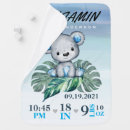 Search for birth announcement blankets Bear