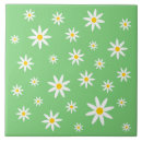 Search for green white pattern tiles Daisies