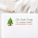 Search for kids return address labels Christmas tree
