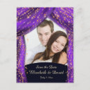 Search for purple and gold save the date postcards Magical