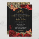 Search for red rose sweet 16 invitations Gold