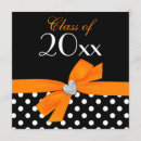 Search for black and orange graduation invitations College
