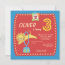 Search for circus 3rd birthday invitations Clown