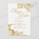 Search for gold foil save the date postcards White and gold