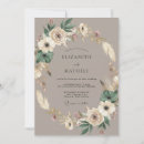 Search for feather wedding invitations Earthy