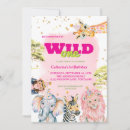 Search for safari 1st birthday invitations Zebra rhinoceros crocodile elephant