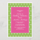 Search for pink and green birthday invitations For her