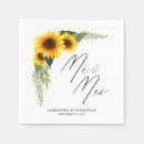 Search for sunflower wedding napkins Watercolor