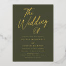 Search for olive green gold wedding invitations Modern