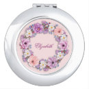 Search for floral compact mirrors Monogrammed