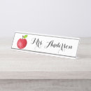 Search for teacher name plates Watercolor apple