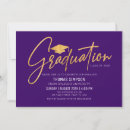 Search for purple and gold graduation invitations Modern