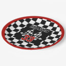 Search for black and white checkered paper plates Monogrammed