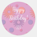 Search for happy birthday purple flowers stickers Girl