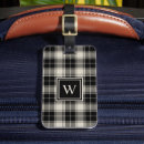 Search for plaid luggage tags Black and white