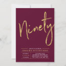 Search for red 90th birthday invitations Gold
