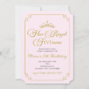 Search for princess 5th birthday invitations Gold