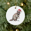 Search for raccoon ornaments Santa