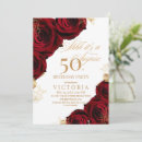 Search for red and gold 50th birthday invitations Elegant
