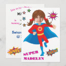 Search for girls superhero birthday invitations For kids