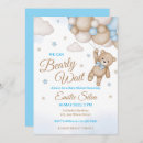 Search for brown and blue baby shower invitations Beary cute baby