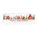 Search for snow scene return address labels Watercolor