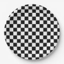 Search for black and white checkered paper plates Checkers