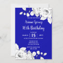 Search for royal blue and white birthday invitations Girly