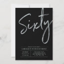 Search for black and silver 60th birthday invitations Modern