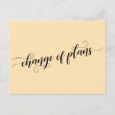 Search for change of plans postcards Postponement