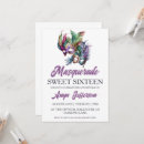 Search for masquerade sweet 16 invitations Mardi gras birthday