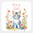 Search for kitten square stickers floral