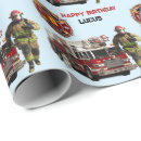 Search for fire trucks wrapping paper Boy