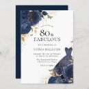 Search for navy blue and gold birthday invitations Floral