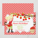 Search for apple birthday invitations Red gingham