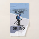 Search for skiing bath towels Illustration